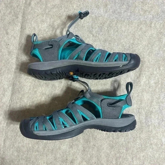 Keen Whisper Sandal Teal Black Waterproof Elastic Strap Women’s Size 6 - Picture 8 of 13